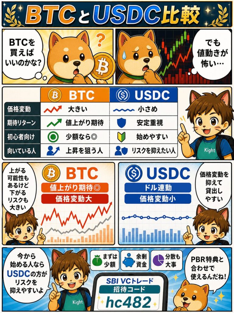 bitFlyerとSBI VCトレードで暗号資産を用意する流れを漫画で解説