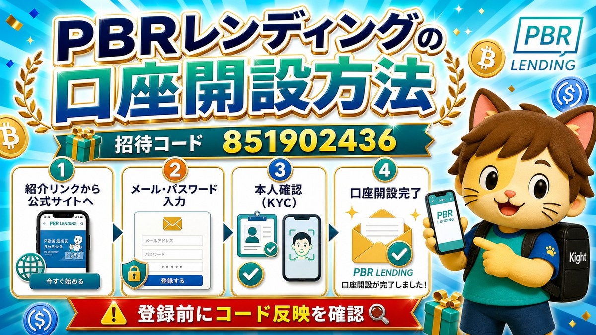 PBRレンディングの口座開設方法 招待コード851902436