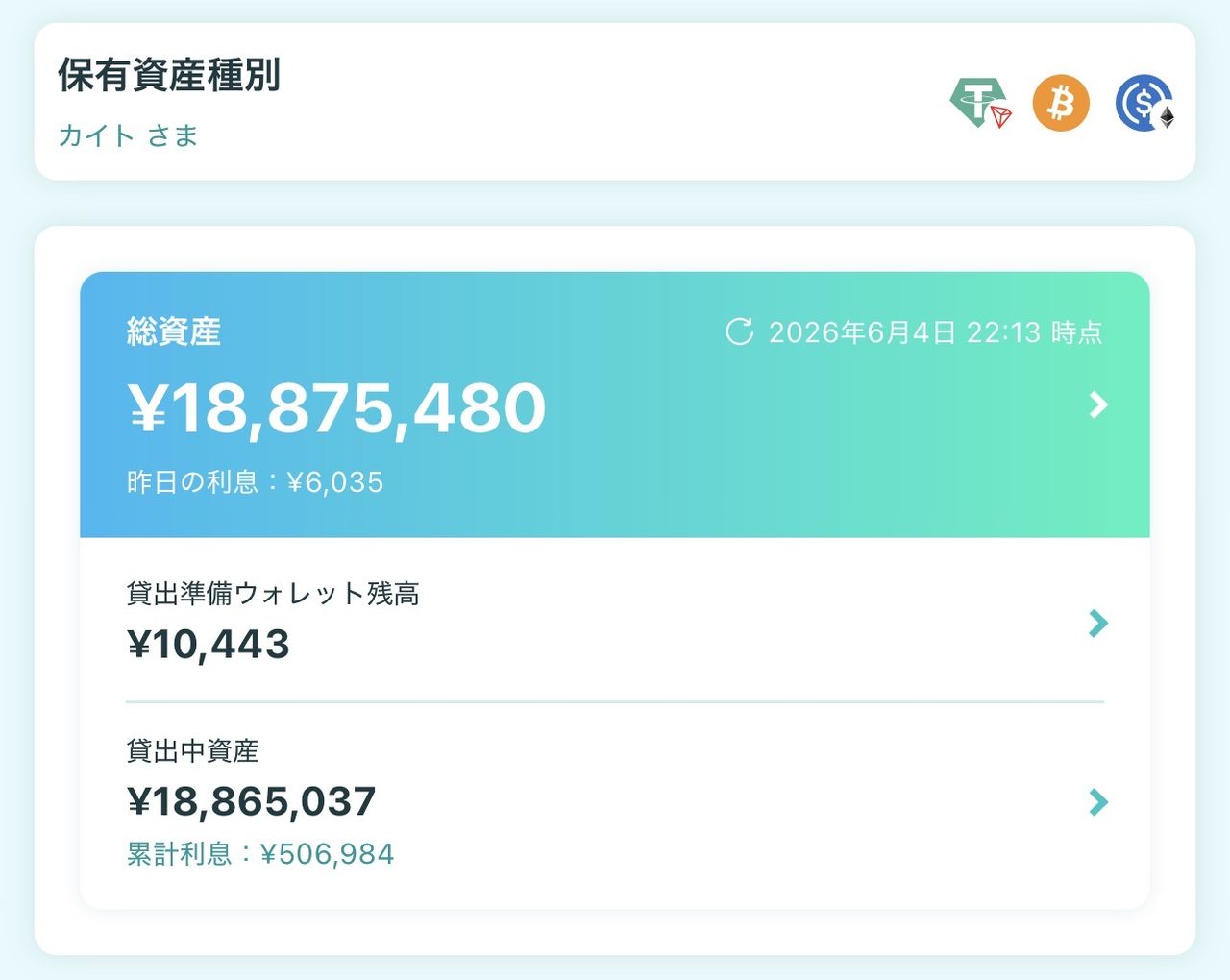 PBRレンディング運用実績 1,800万円以上の貸出中資産